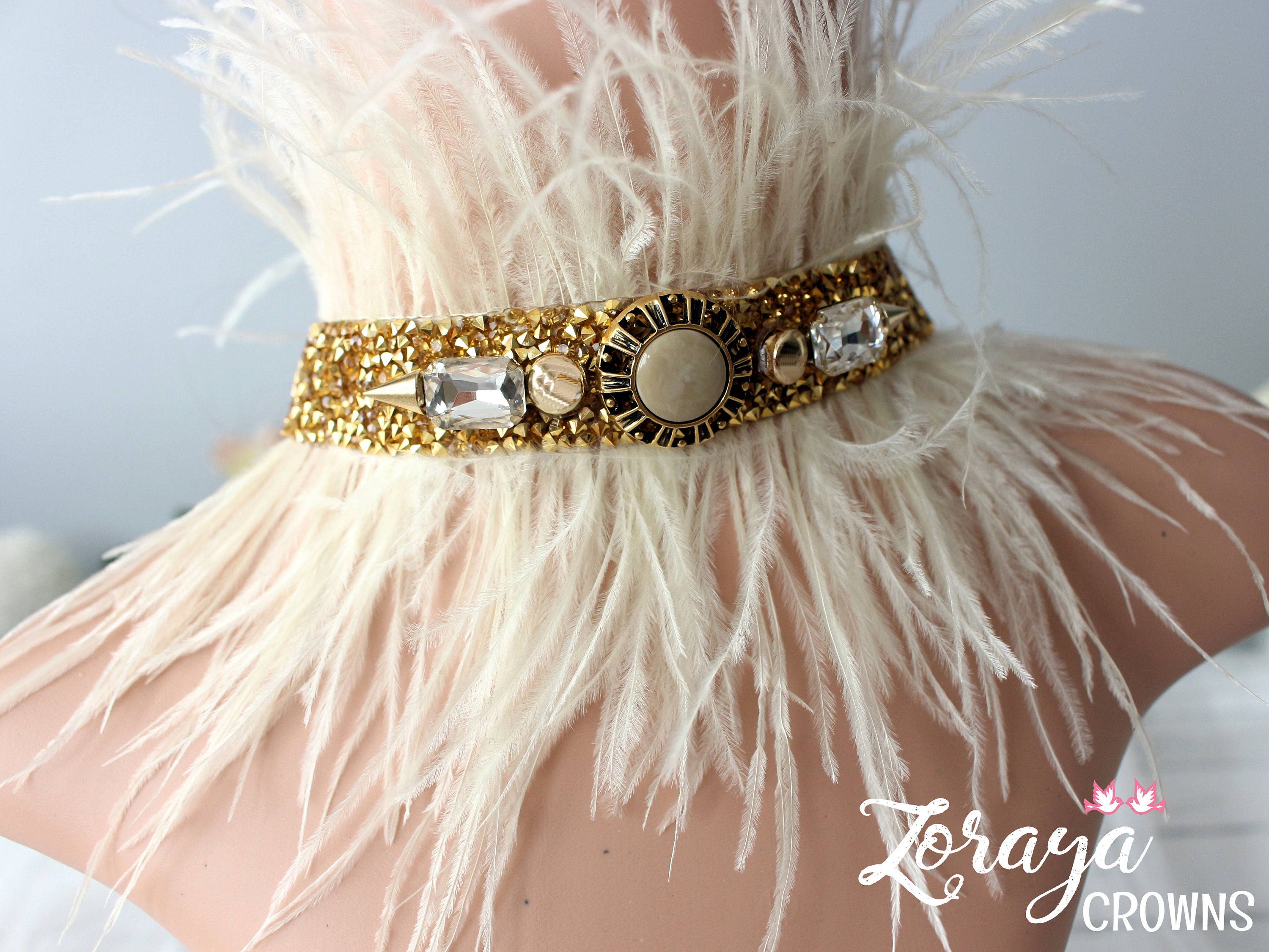 Feather choker necklace clearance