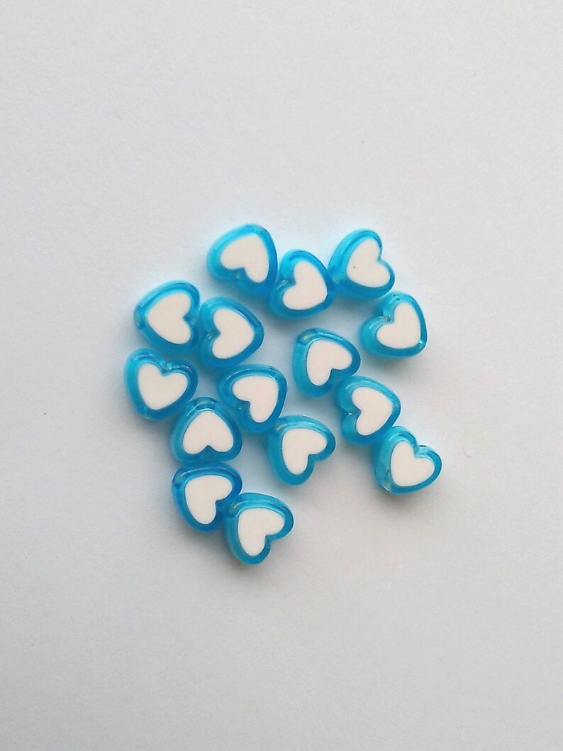Perles coeur bleu