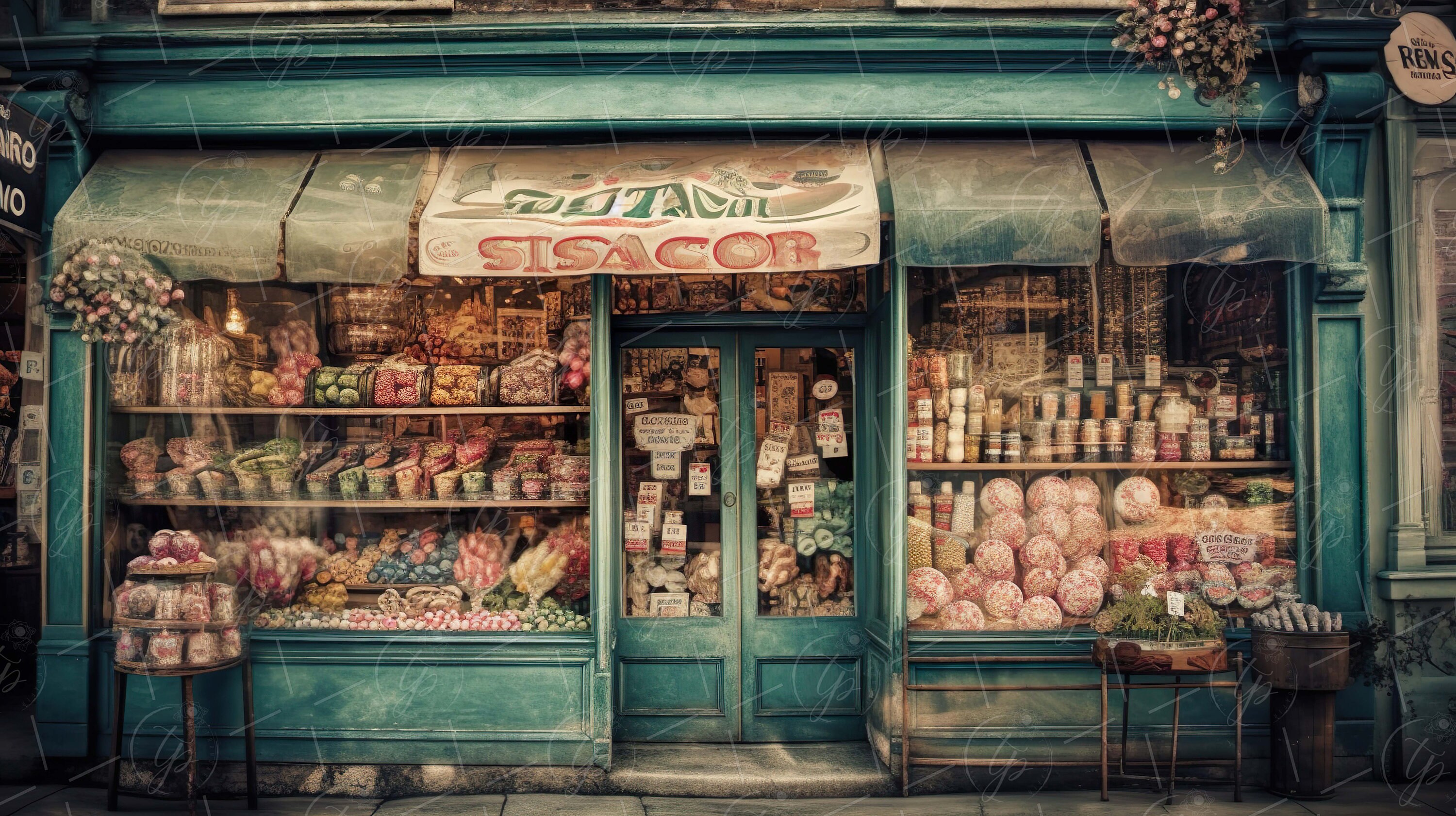 8 Candy Shop Digital Backdrops Fantasy Painterly Digital Background