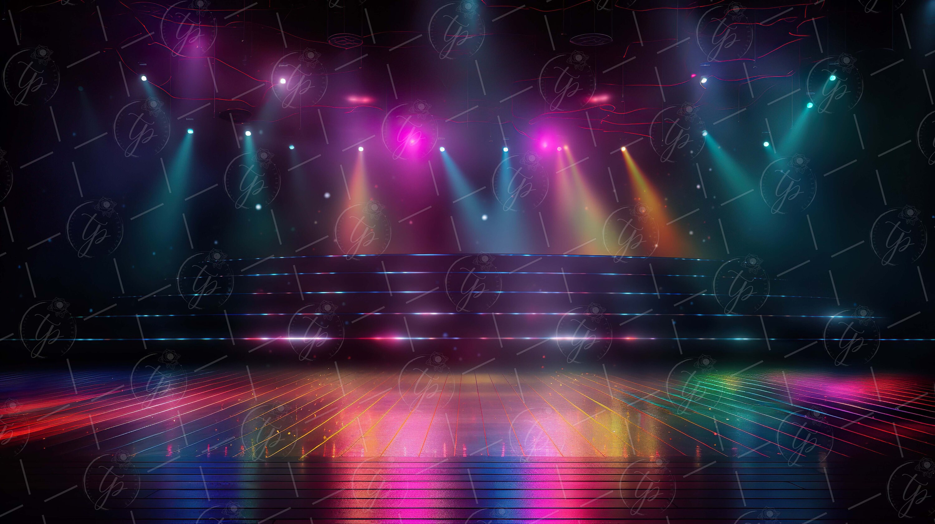 Dance Stage Background Dance Floor Background Disco Digital Backdrop