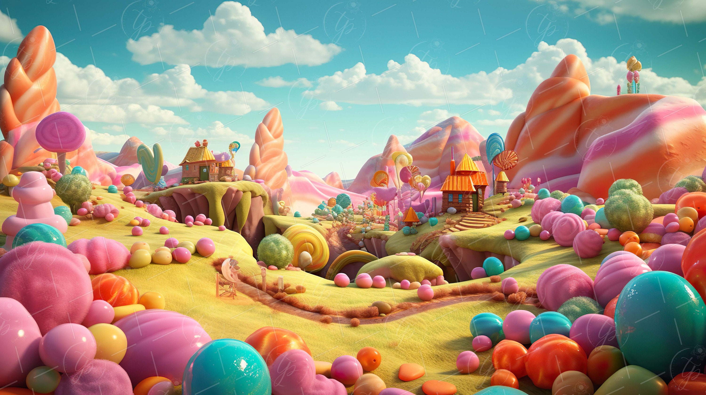 Candy Land Wonderland Digital Background for Composite Photography