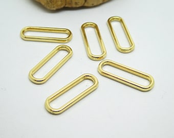 8 Oval shaped connectors, 20*6mm gold paperclip, closed paperclip rings, rectangle (KCD04)