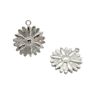 1 Pendentif fleur, marguerite 25.522mm, acier inox 304 PHPAI01 image 1