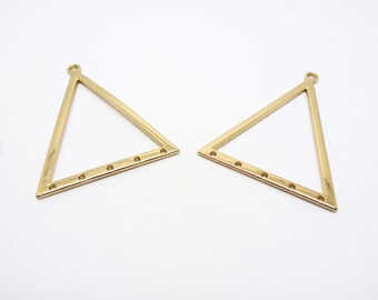 4 Chandeliers triangle, supports pour boucles d'oreilles - 39*31mm - doré (8SCD77)