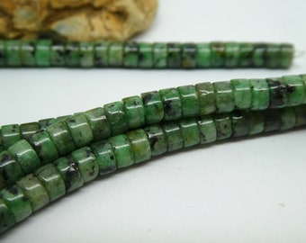 15 Perles rondelles Heishi 4*2.5mm Turquoise africaine - Perles pierres naturelles (PHPG09)