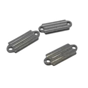 3 connecteurs rectangle strié 16*5mm gunmétal ou gris anthracite (XCBK02)