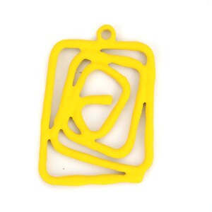2 Spiral Rectangle Pendants - 31*22mm - Yellow (8SB18)