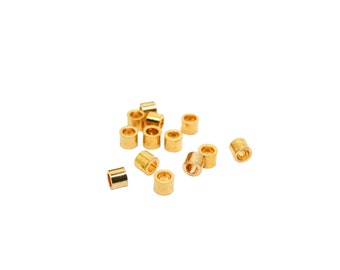 40 Tube spacer beads 2.5*2mm 18K Gold (PHPM12)