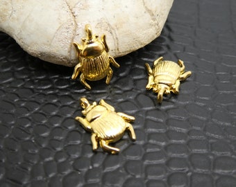 2 Scarab pendant charms - 16*11m - gold (8SBD333)