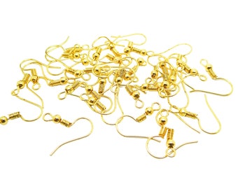 40 earring hooks - 18*19mm - gold, 20 pairs - (8SBO60)