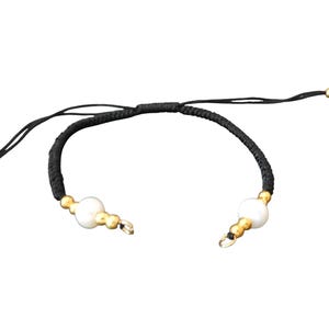 Pulsera de cordón trenzado ajustable para decoración, color negro (PHB10)