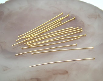 20 Nails, flat head rods 30mm 18K Gold (8SAP14)