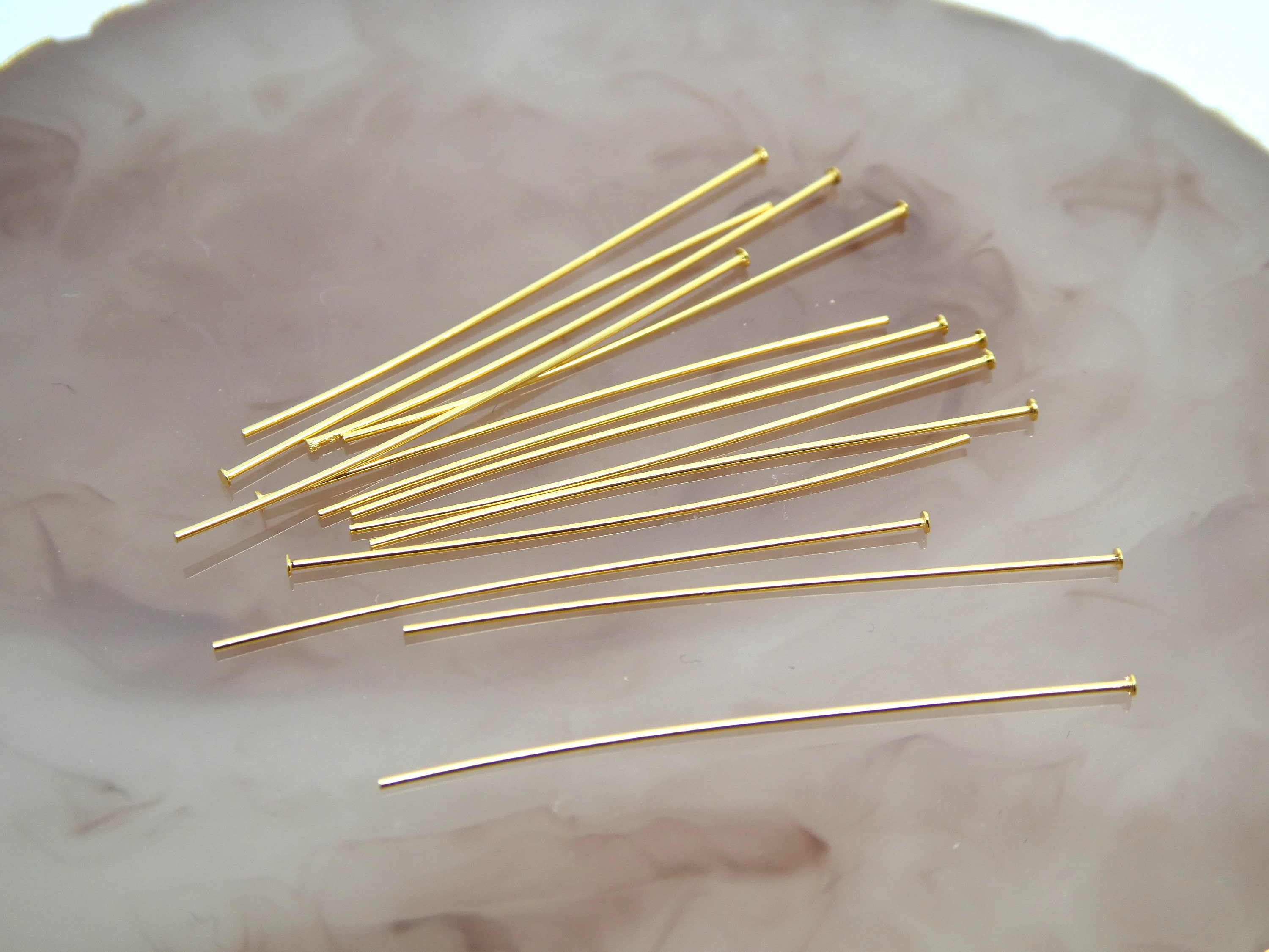 Moon rod nail parts Set 8P ♥︎·₊ 20 Nails, Flat Head Rods 30mm 18K Gold (8SAP14) - Etsy UK