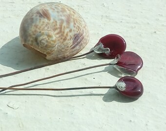 Apples - glass on copper stems