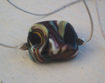 Collier : Palet de verre multicoloris