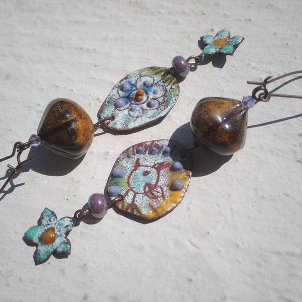 Boucles Esquisses Nature fleurs et oiseau -  version 1