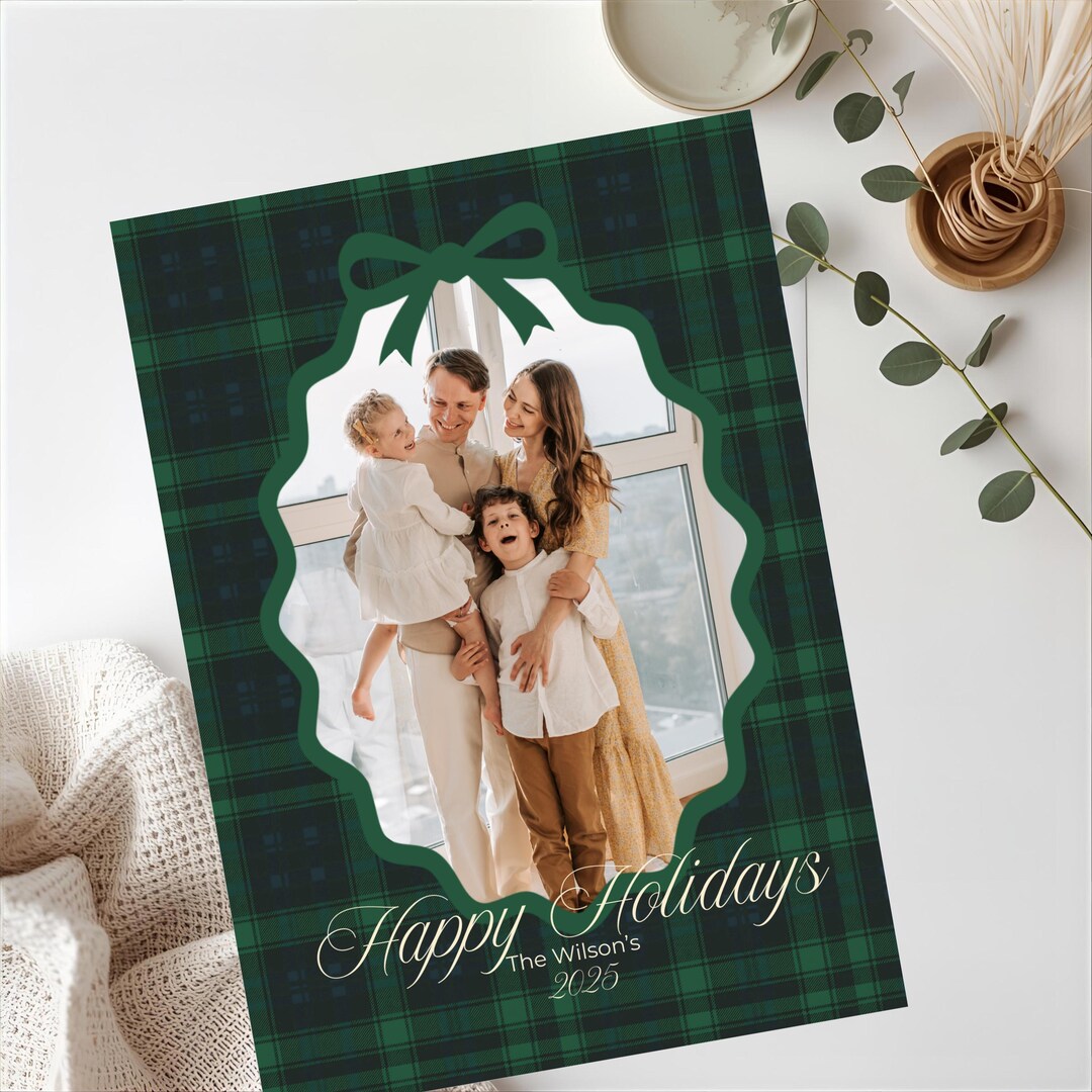 Editable Christmas Card Template 5x7 Canva Holiday Photo Card