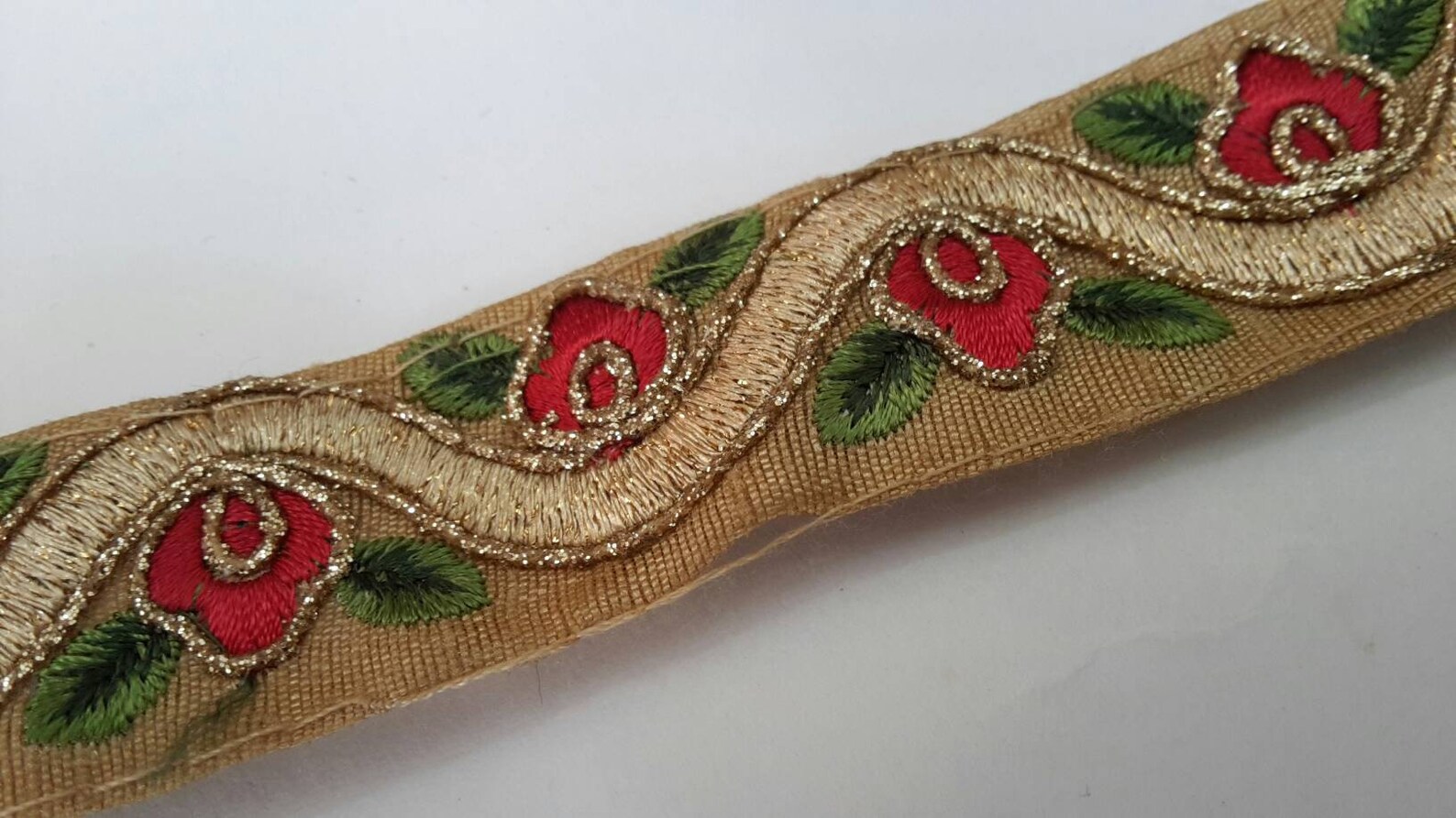 Ribete zari floral bordado ribete de tela india adorno de Etsy España