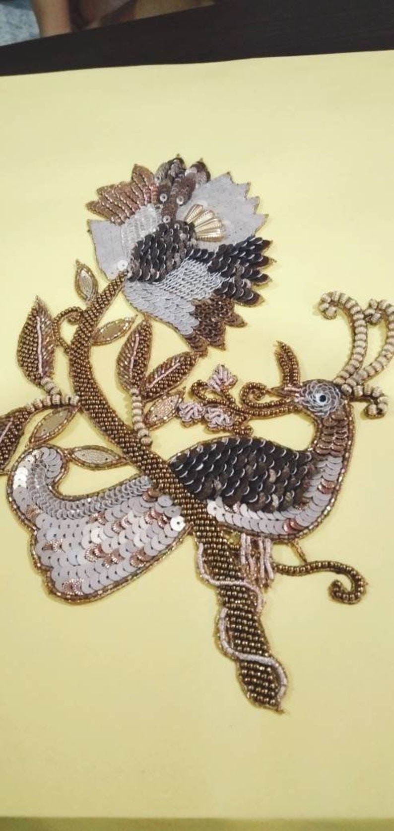 Indian handmade peacock multicolor sequin designer applique Etsy