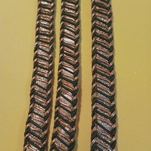 Decorative golden dark green zari work Trim,Indian Fabric Trim, Bridal Wear Embellishment, Ribbon -Width0.5 inch-Price for 1 yard NFL390