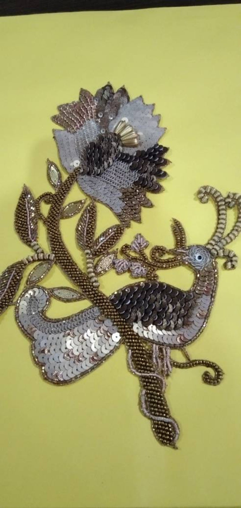 Indian handmade peacock multicolor sequin designer applique Etsy