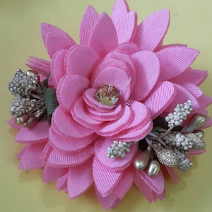 Indian handmade pink fabric flower applique baby dress applique quilt patterns wedding dress -Price for 01 patch-NFA041