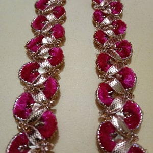 Bordado dorado rojo zari trim, indian Fabric Trim, bridal wear Indian Ribbon-Width0.75 INCH-Price for 1 Yard-NFL318