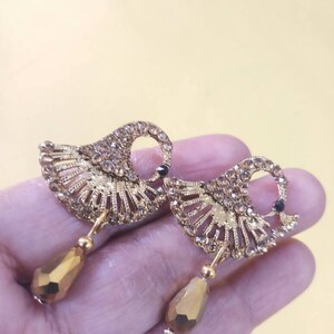 Indian peacock design stone Button,golden Handcrafted Button,Embellishment Button,Indian Decorative buttons-Price for 02 PIECES NFLB045