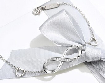 Réglable Argent Infinity Femmes Femmes Amitié demoiselle d/'honneur mariage Bracelet