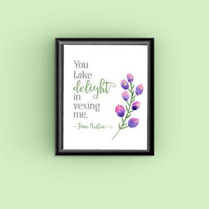 Pride & Prejudice quote 8 x 10 digital download print