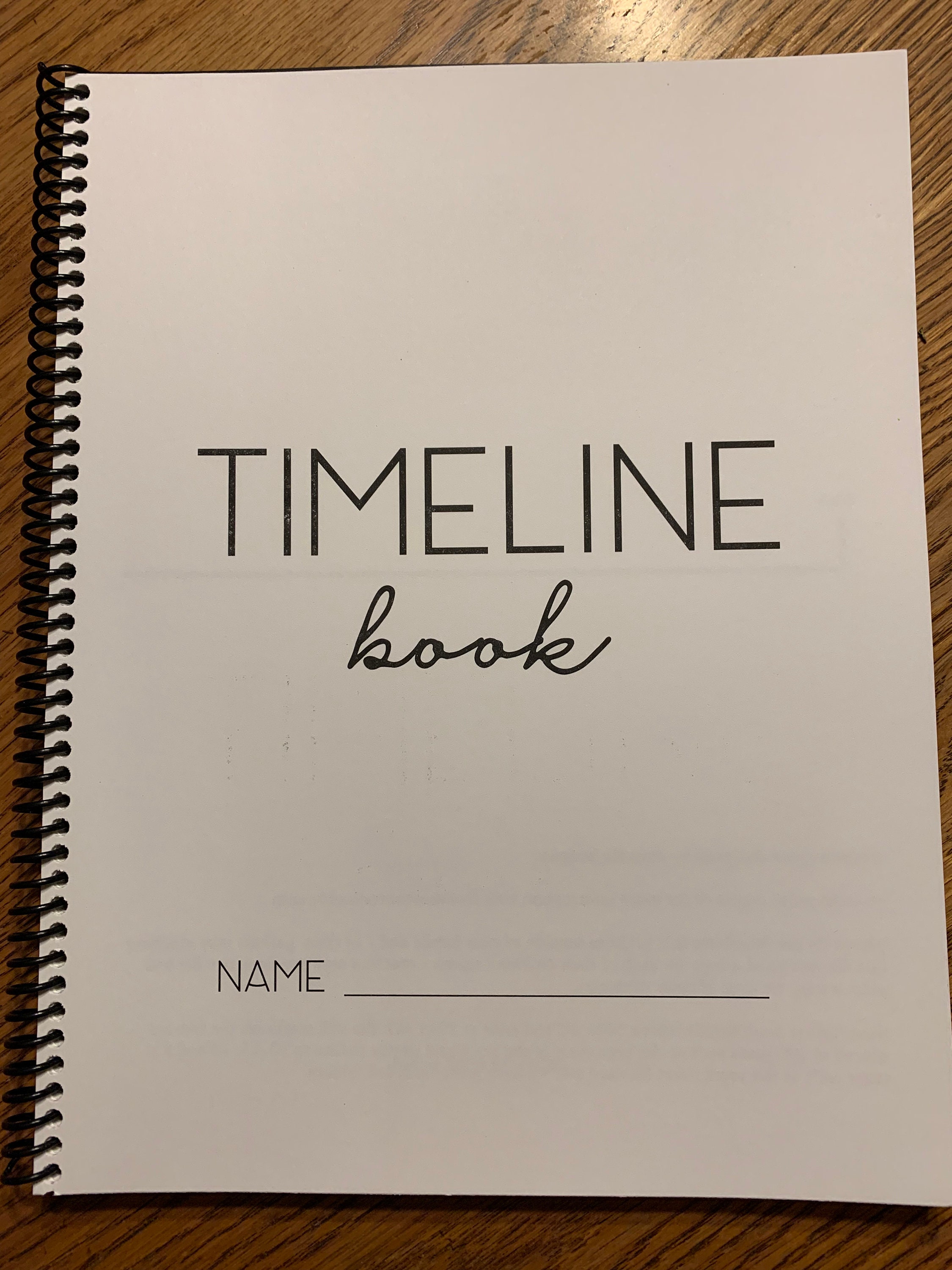 Timeline Book - PDF Download, Printable