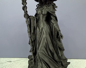 3D Printed Black Witch Statue