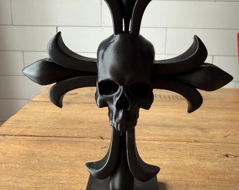 Black Cross Fleury with Skull