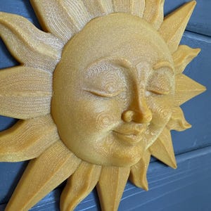3D Printed Gold Sparkle Sun Wall Decor