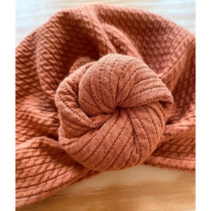 Turban, flower knot, twisted jersey, autumn, from birth to adult. image 6