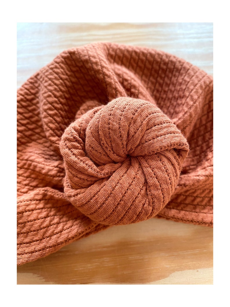 Turban, flower knot, twisted jersey, autumn, from birth to adult. image 6