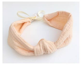 Headband / headband gauze double nude cotton, adjustable