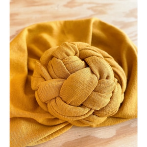 Turban, braid knot, Oeko tex certified viscose jersey, organic, from birth to adult. image 1