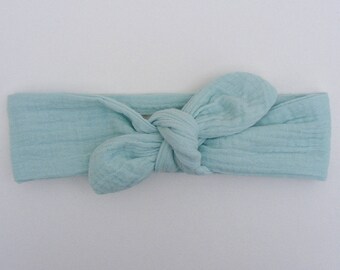 Headband / headband gauze shower cotton green water