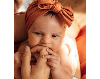 Bonnet, turban, jersey viscose, certifié Oeko tex, noeud papillon, de naissance à l’adulte.