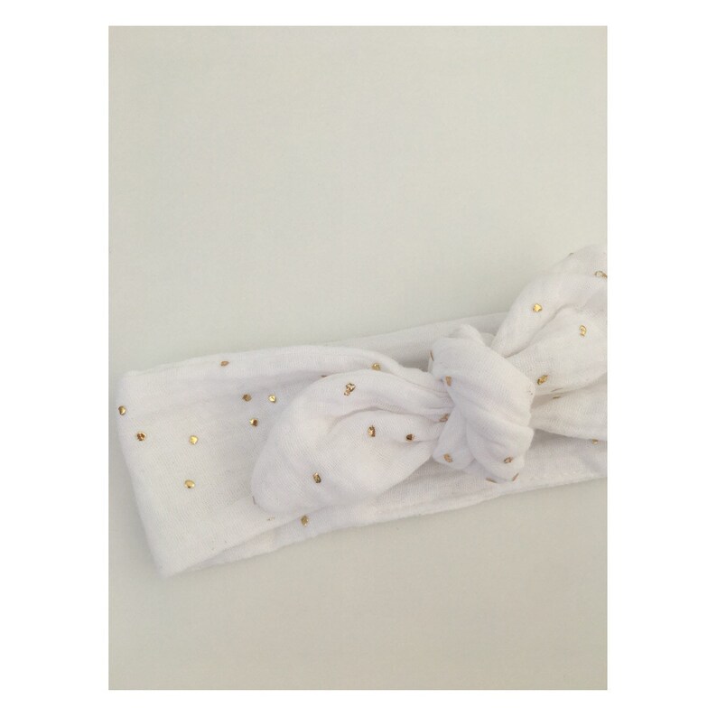 Headbands, headbands, cotton gauze, embossed golden dots. image 8