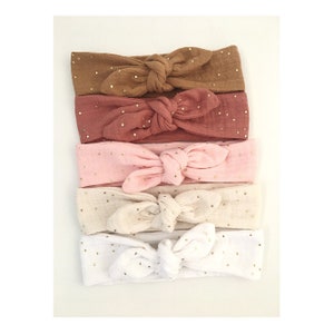 Headbands, headbands, cotton gauze, embossed golden dots. image 3