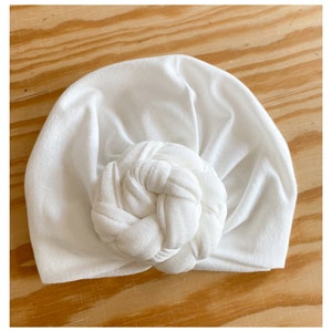 Turban, noeud tresse, jersey viscose certifié Oeko tex, bio, de naissance à ladulte. image 3