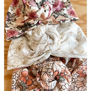Turban, Oeko tex certified cotton jersey, floral. image 1