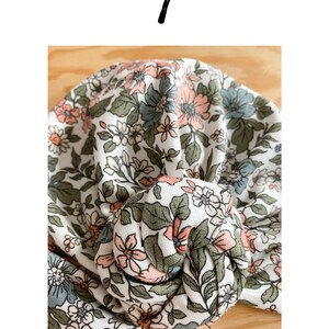 Bonnet, turban, noeud fleur, jersey de coton certifié Oeko tex, fleuri zdjęcie 2