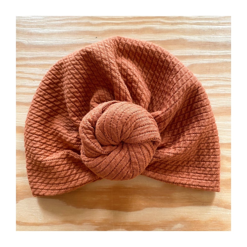 Turban, noeud fleur, jersey torsadé, automne, de naissance à ladulte. image 5