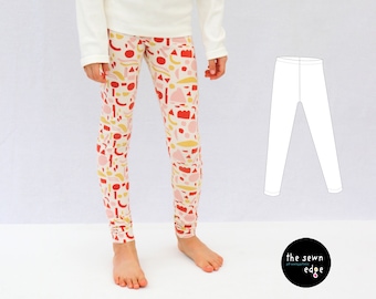 Einfache Kinder Leggings PDF Schnittmuster - Leggings für Mädchen - Leggings für Jungen - Einfaches Schnittmuster für Kinder - Einfaches Schnittmuster