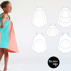 Float Dress & Top PDF Sewing Pattern - Girls Dress Sewing Pattern - Sundress Pattern - Pinafore Dress Pattern - Summer Dress PDF Pattern
