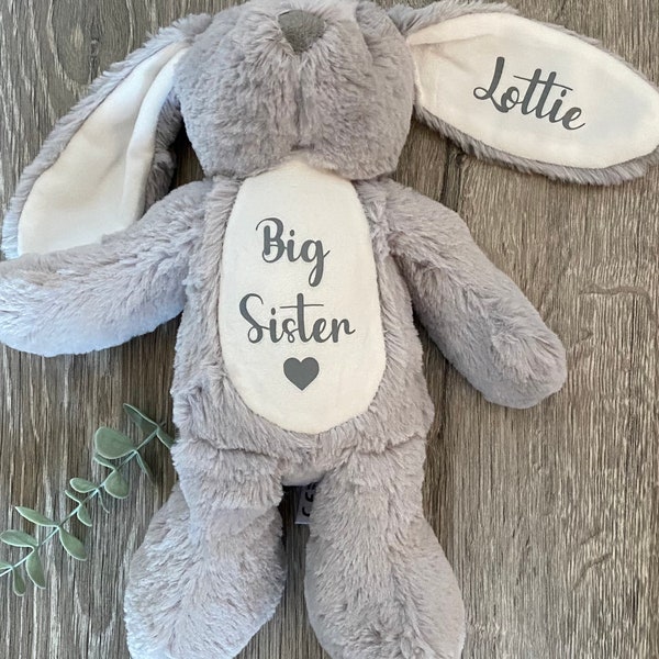 Personalised  grey bunny/elephant