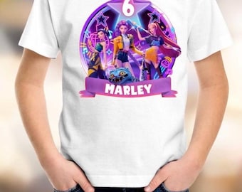 Personalised K Pop kids birthday tshirt. Demon hunters